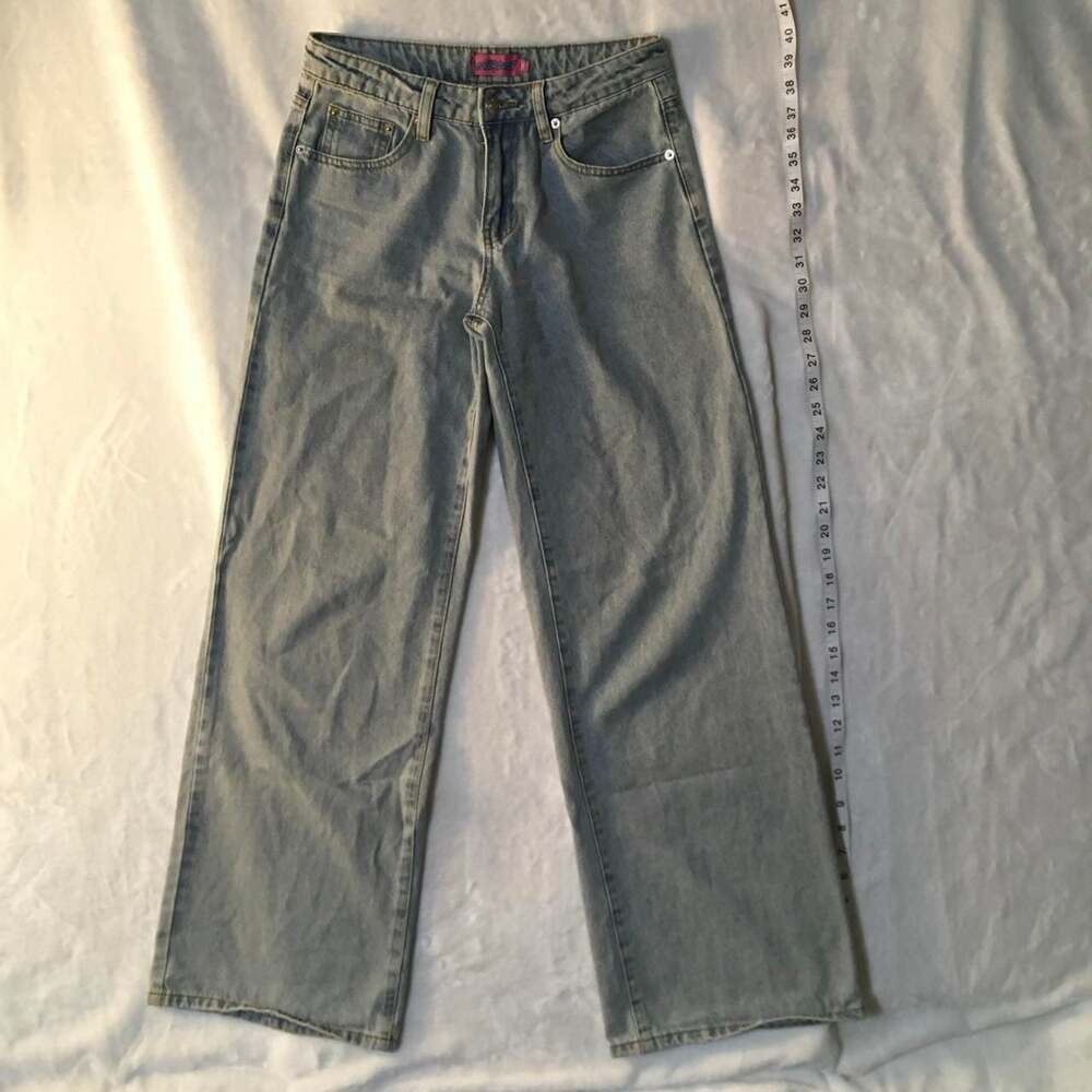 Edikted Baggy Wide Leg Light Wash Denim Jeans Size XS